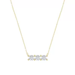 14k Diamond Bar Necklace