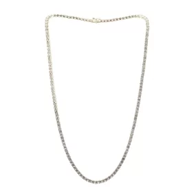 14K YELLOW GOLD 17-INCH ROUND DIAMOND TENNIS NECKLACE 11.64CTW