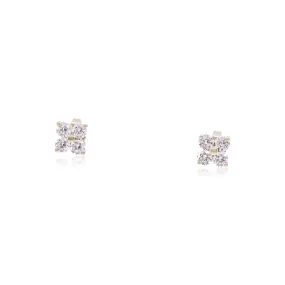 14K YELLOW GOLD DIAMOND CLUSTER STUD EARRINGS 1.00CTW