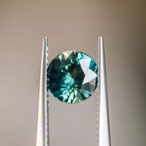 1.70CT ROUND SAPPHIRE, MEDIUM GREEN TEAL, 7.24X4.43MM