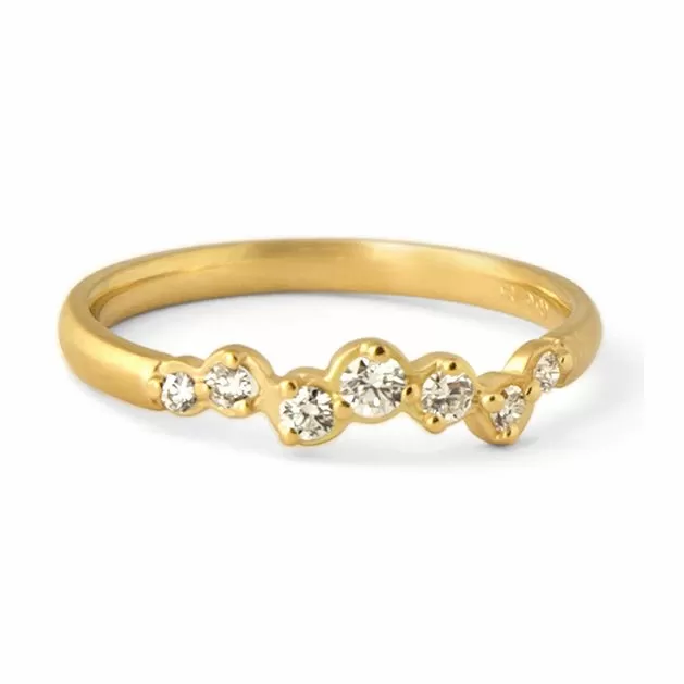 18K Gold and 7 Diamond Festival Cascade Band