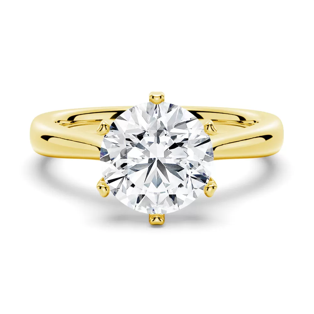 3 CT. Petite Six-Prong Comfort Fit Moissanite Ring