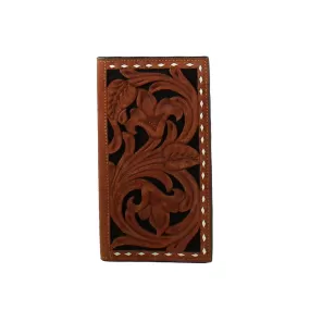 3D Belt Co Men's Floral Filigree Rodeo Wallet - Brown