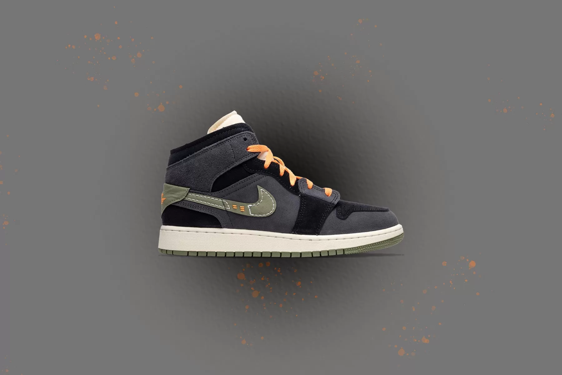 Air Jordan 1 Mid SE Craft (GS) - Anthracite/Sky J Light Olive/Black