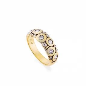 ALEX SEPKUS 18K YELLOW GOLD 'CANDY' DOME DIAMOND RING