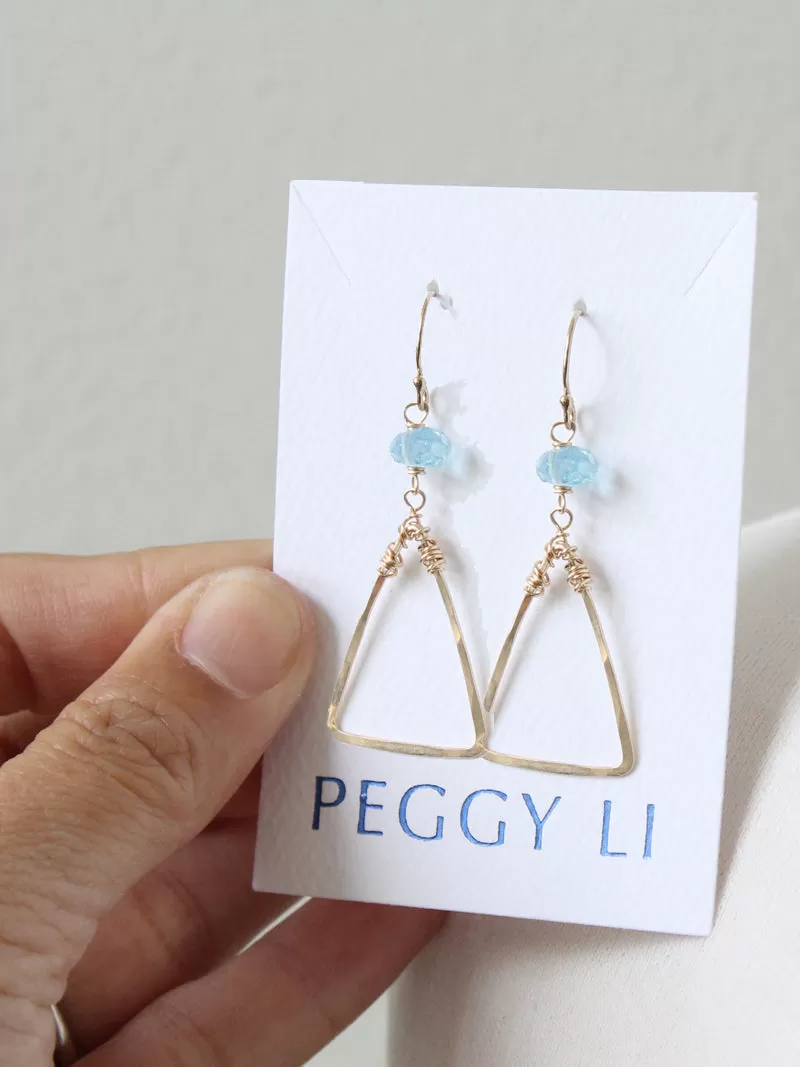 Aqua Triangle Earrings