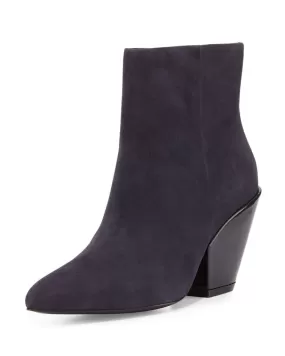 ASH Women's •Electra• Suede Ankle Bootie, Midnight 35M