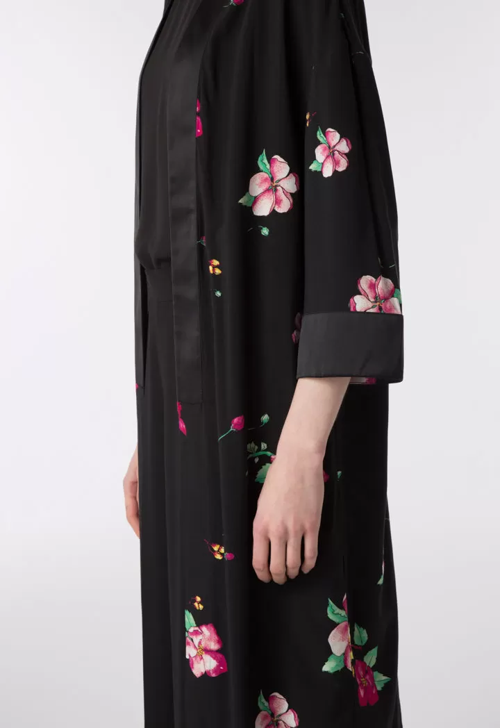 Black Floral Kimono