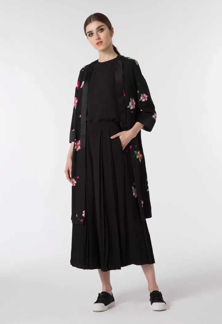 Black Floral Kimono