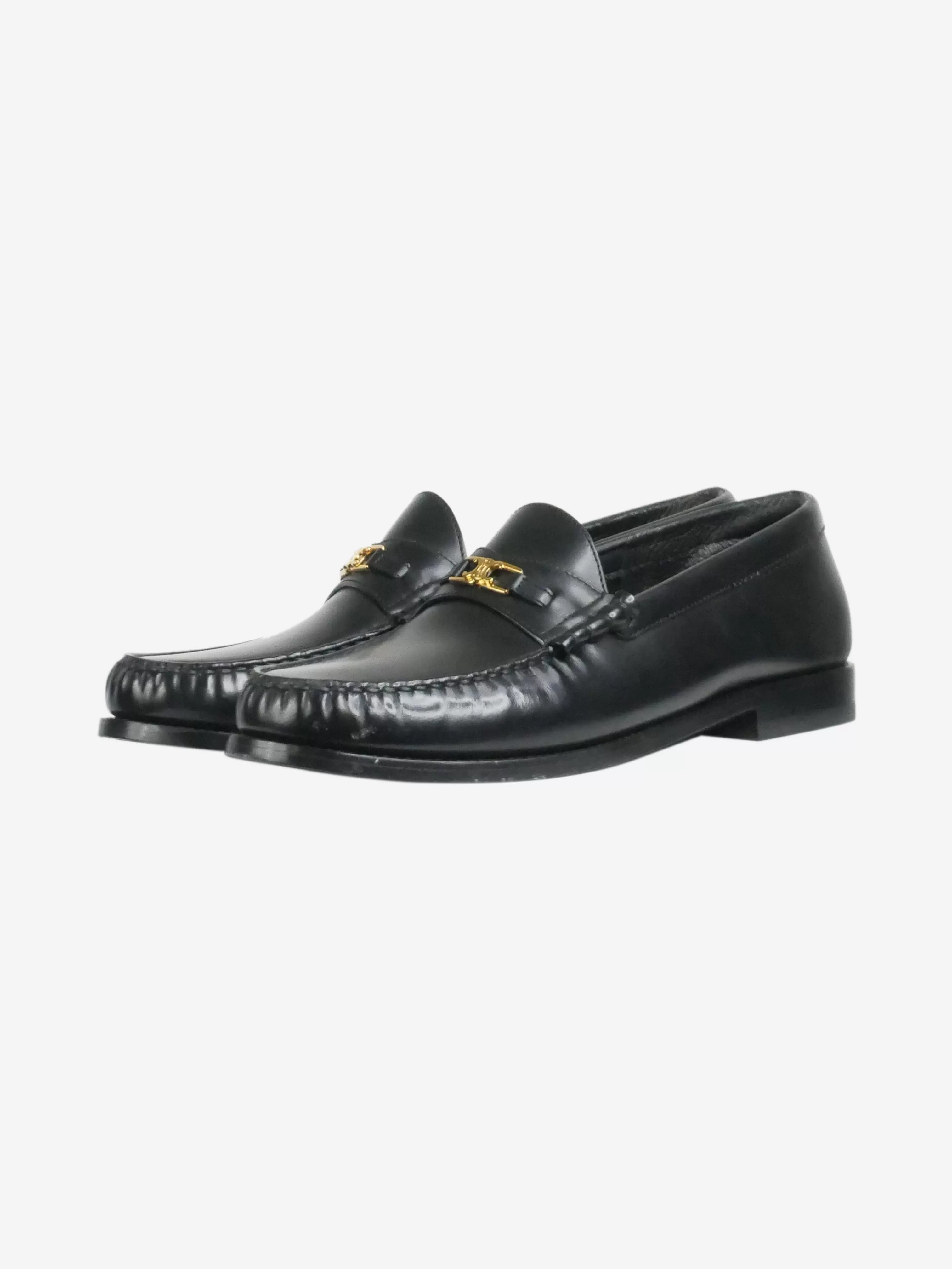 Black leather Triomphe loafers - size EU 42