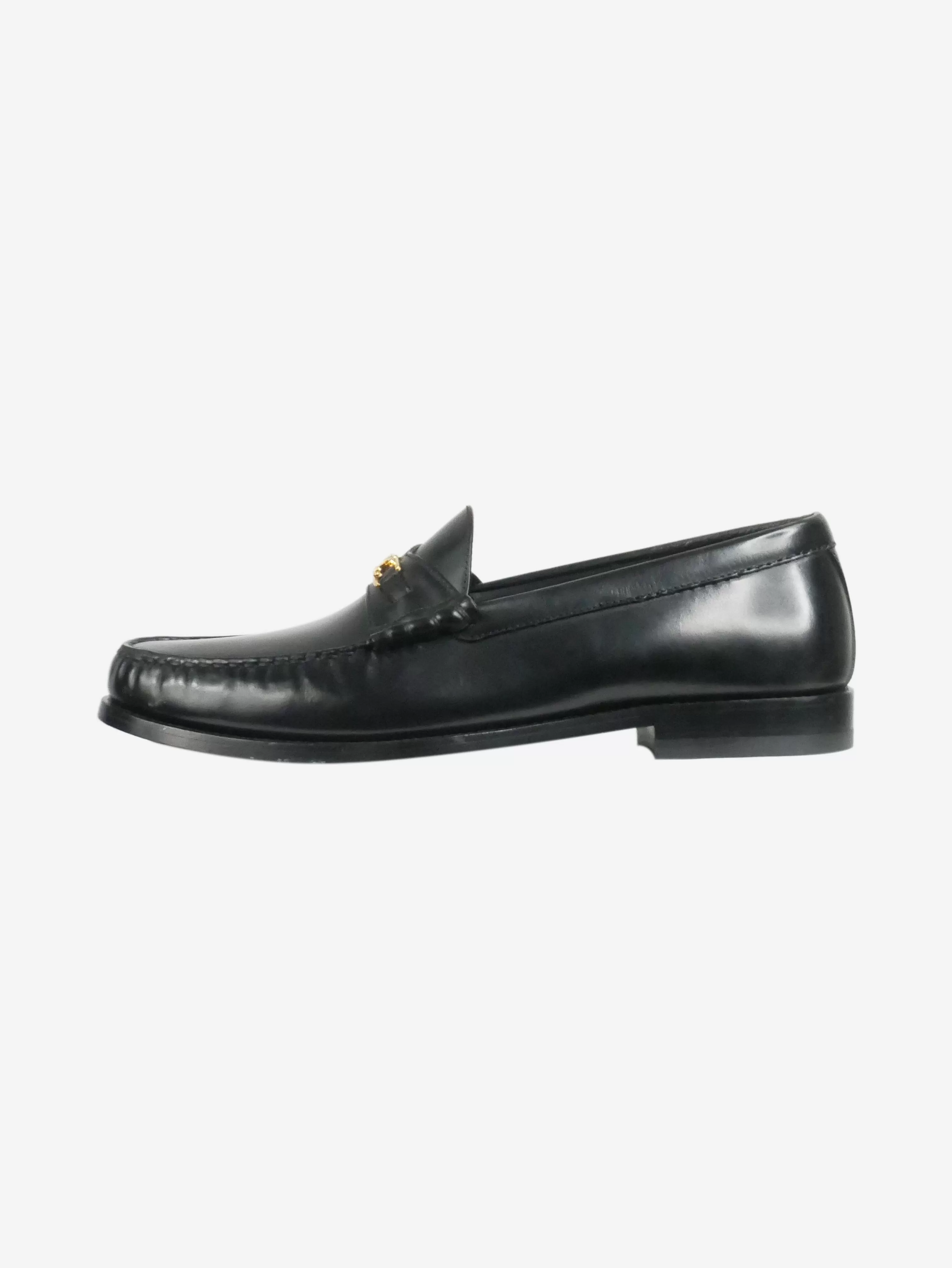 Black leather Triomphe loafers - size EU 42