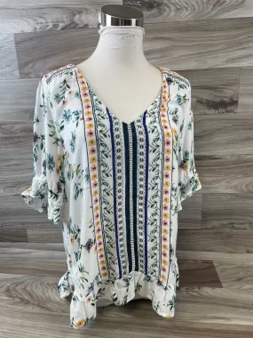 Blue & Green Top Short Sleeve Lucky Brand, Size M