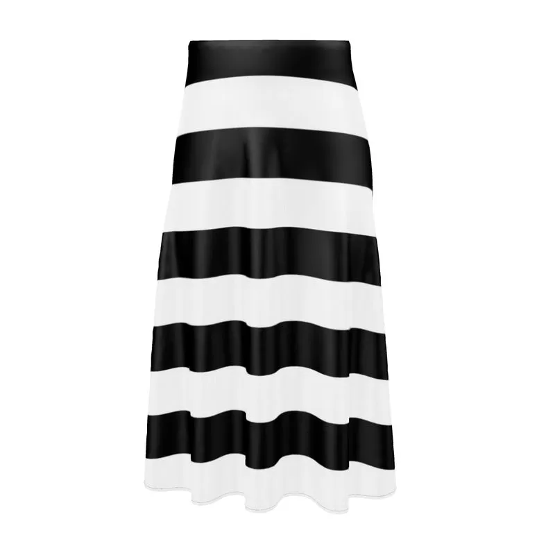 Boldly Striped Midi Skirt