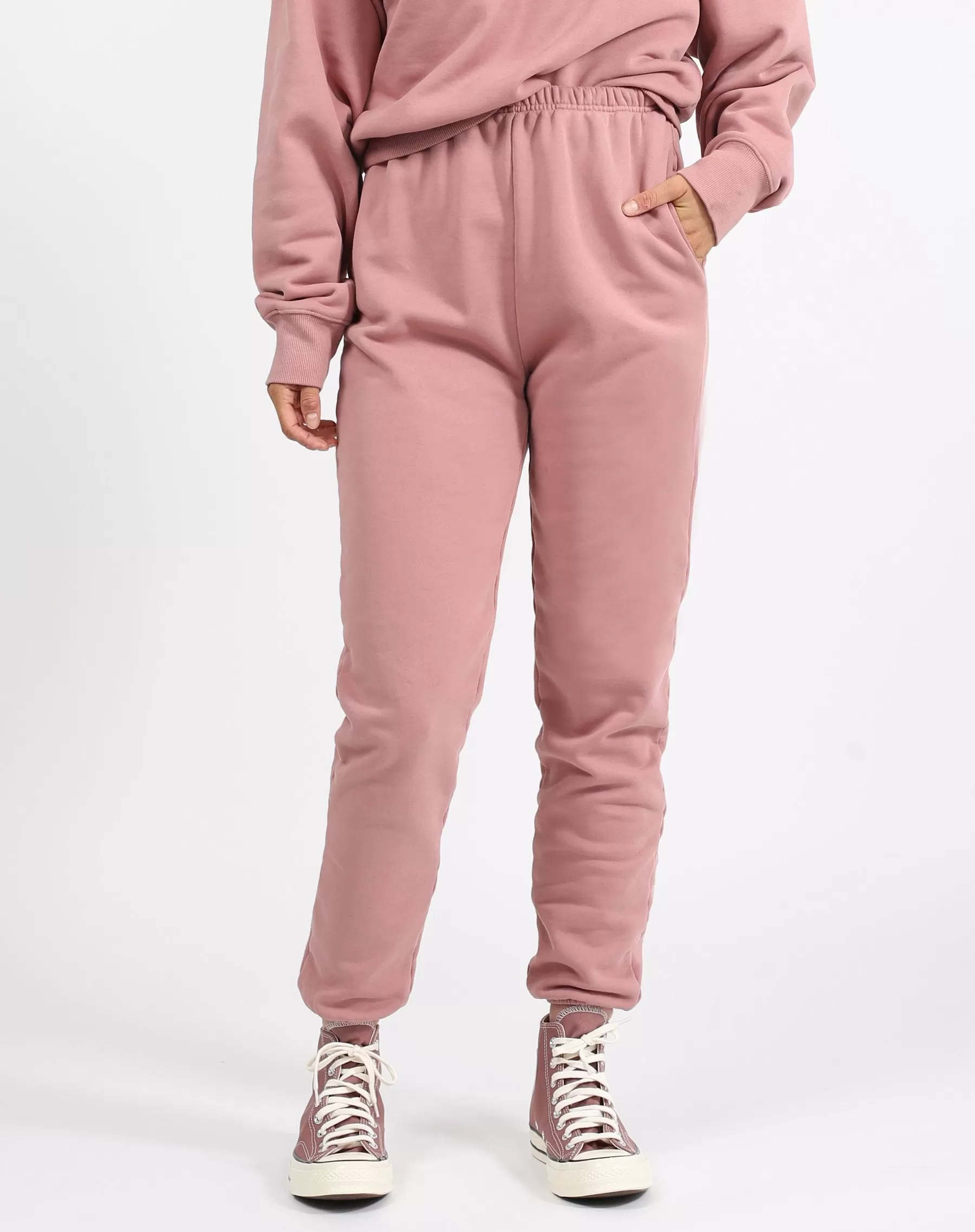 Brunette The Label Crew Sweatpants | Vintage Rose