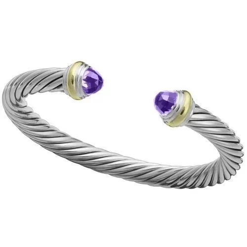 Cable Classics Collection Bracelet with Amethyst and 14K Gold