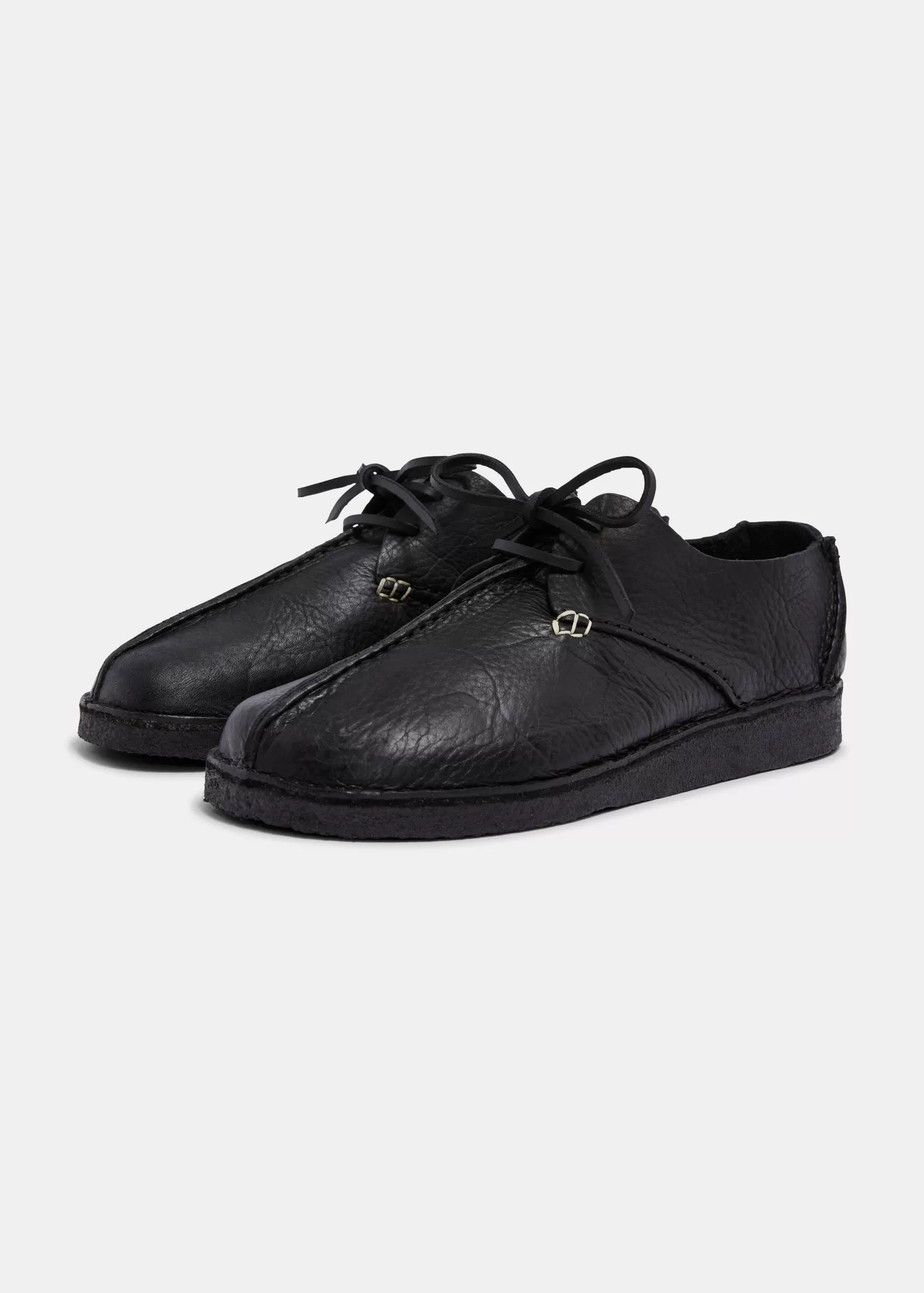 Caden Centre Seam Leather Shoe - Black Mono