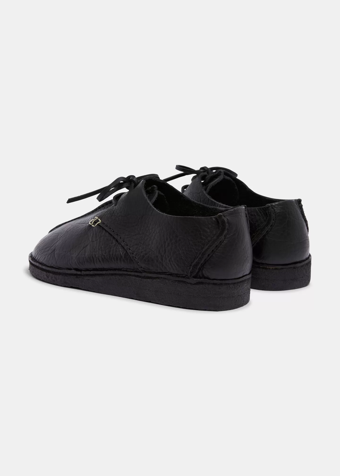 Caden Centre Seam Leather Shoe - Black Mono