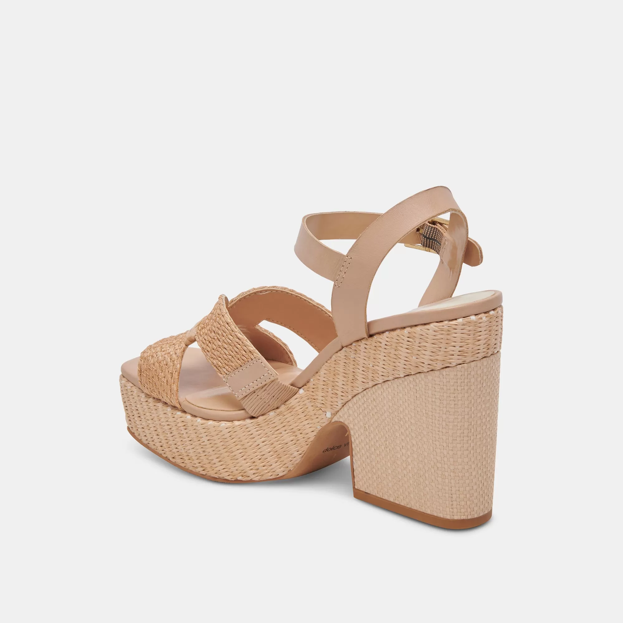 CALE HEELS LT NATURAL RAFFIA