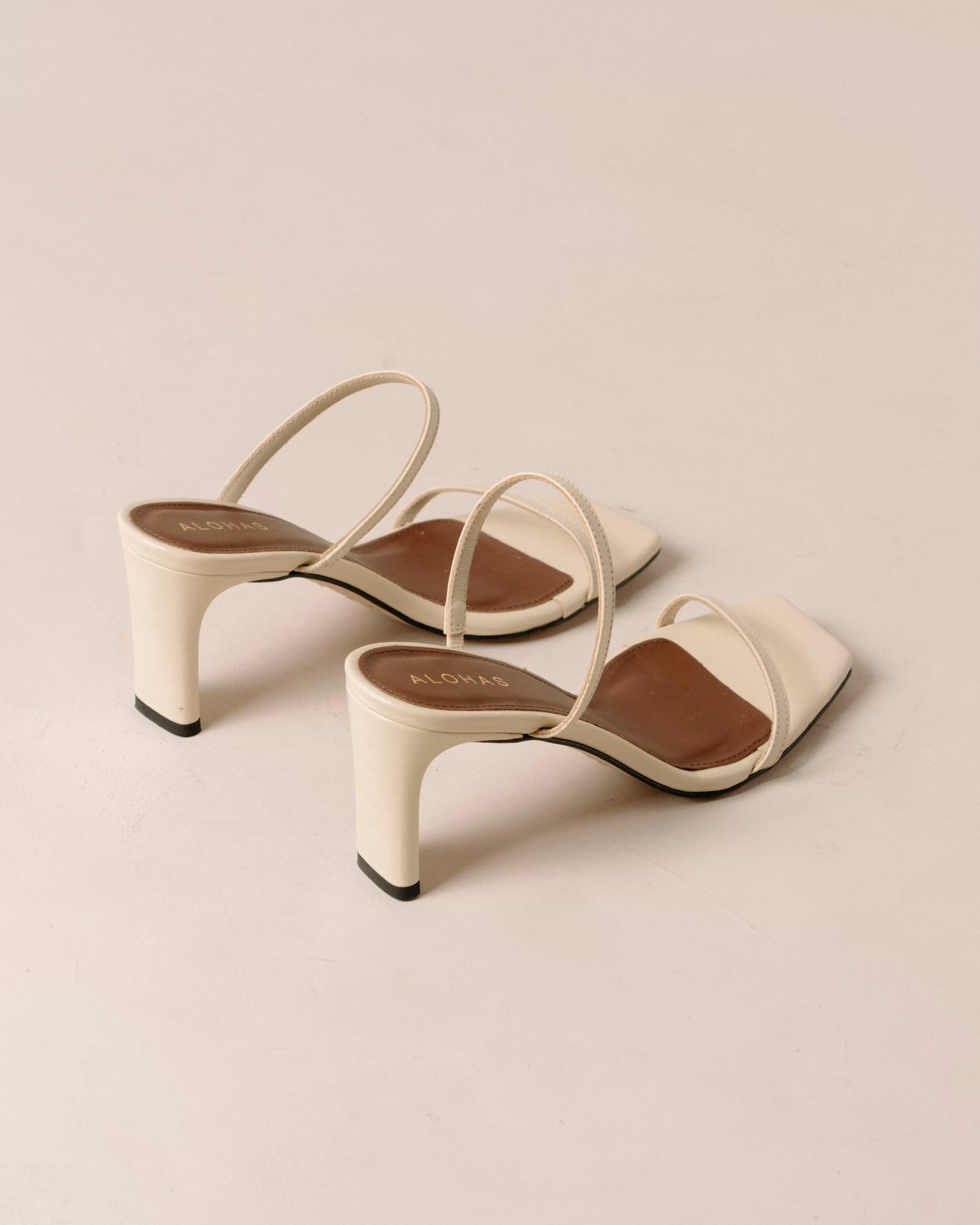 Cannes Beige Leather Sandals