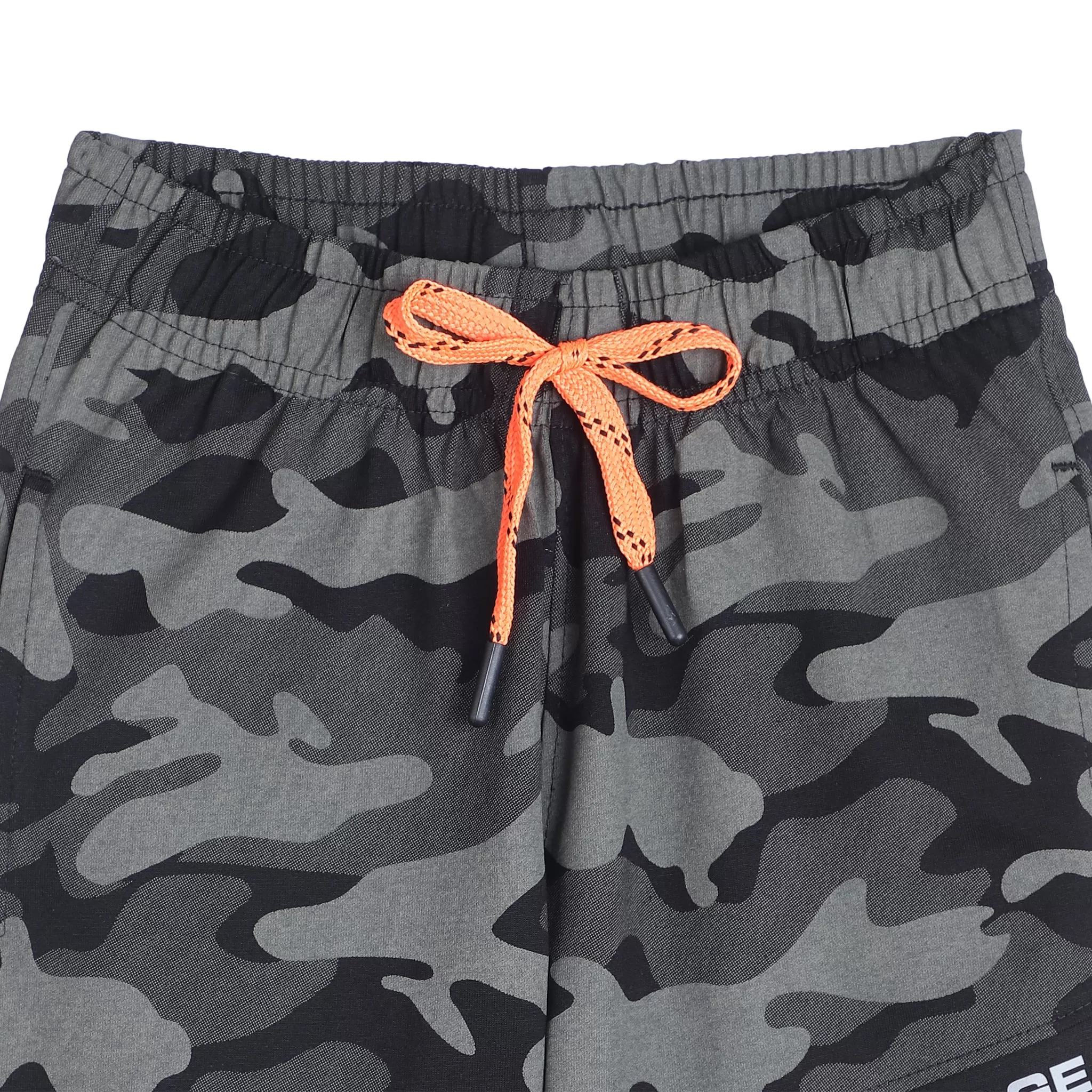 Cantabil Boys Black Camouflage Printed Bermuda