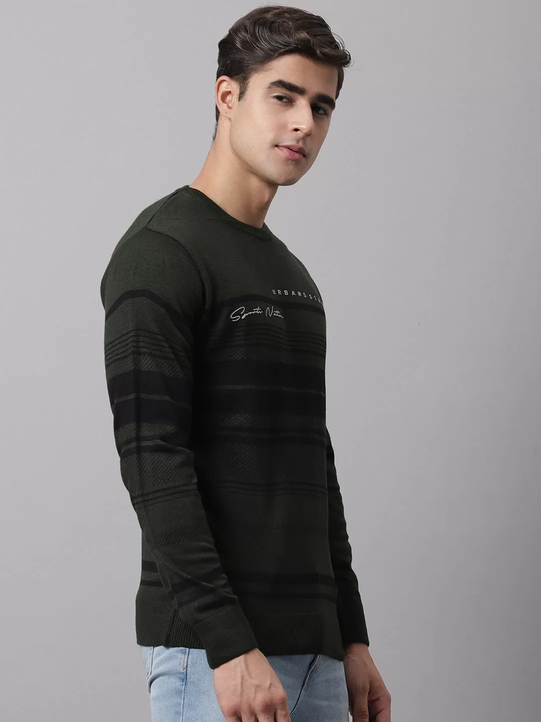 Cantabil  Men Olive Sweater