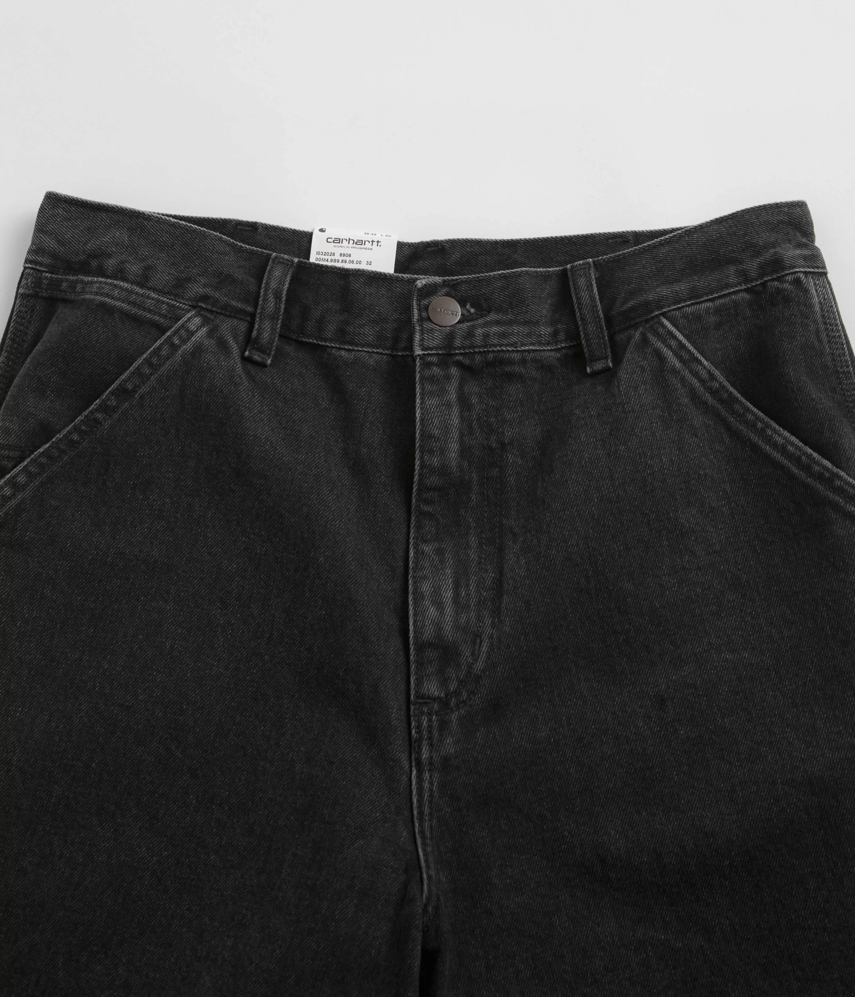 Carhartt Single Knee Shorts - Black Stone Washed