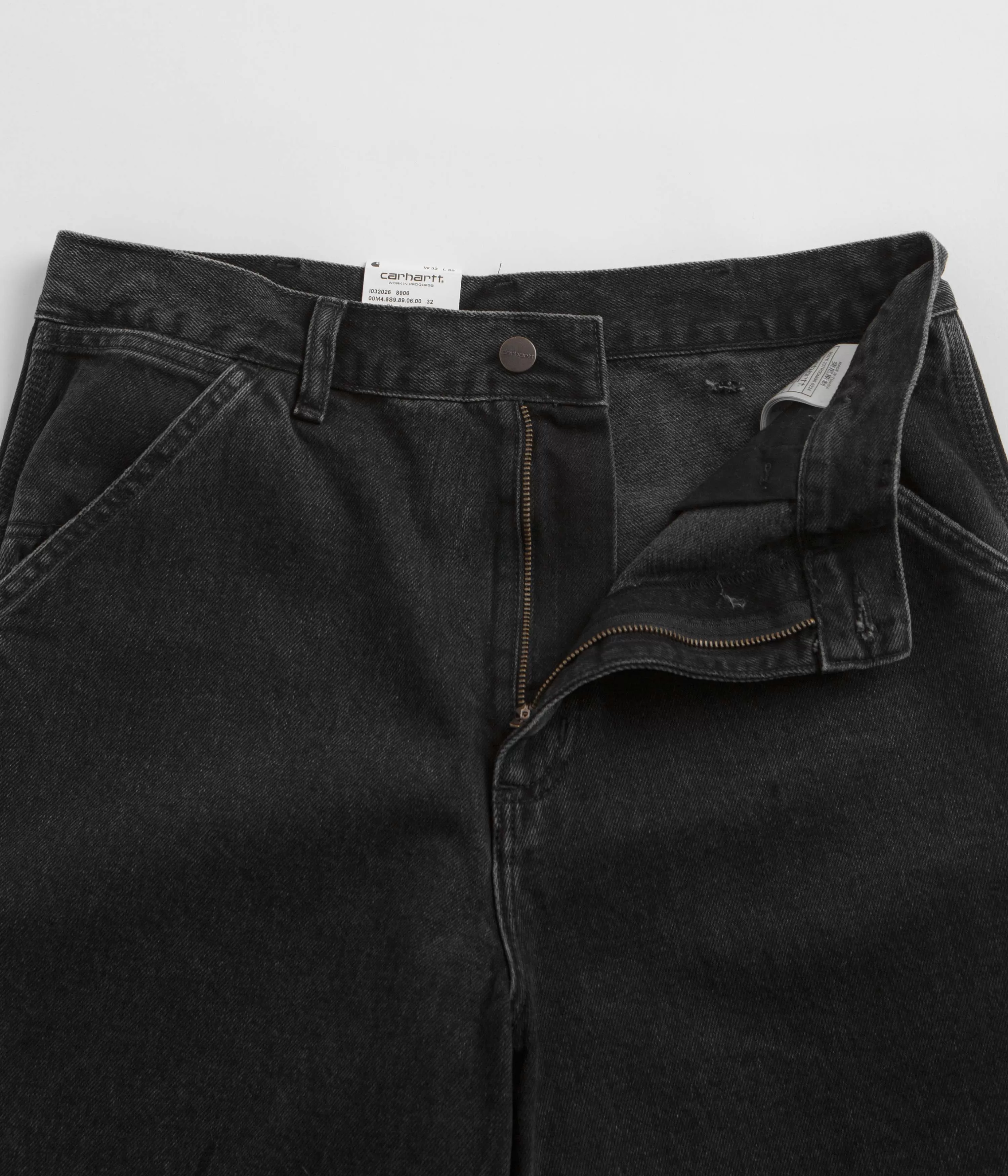 Carhartt Single Knee Shorts - Black Stone Washed