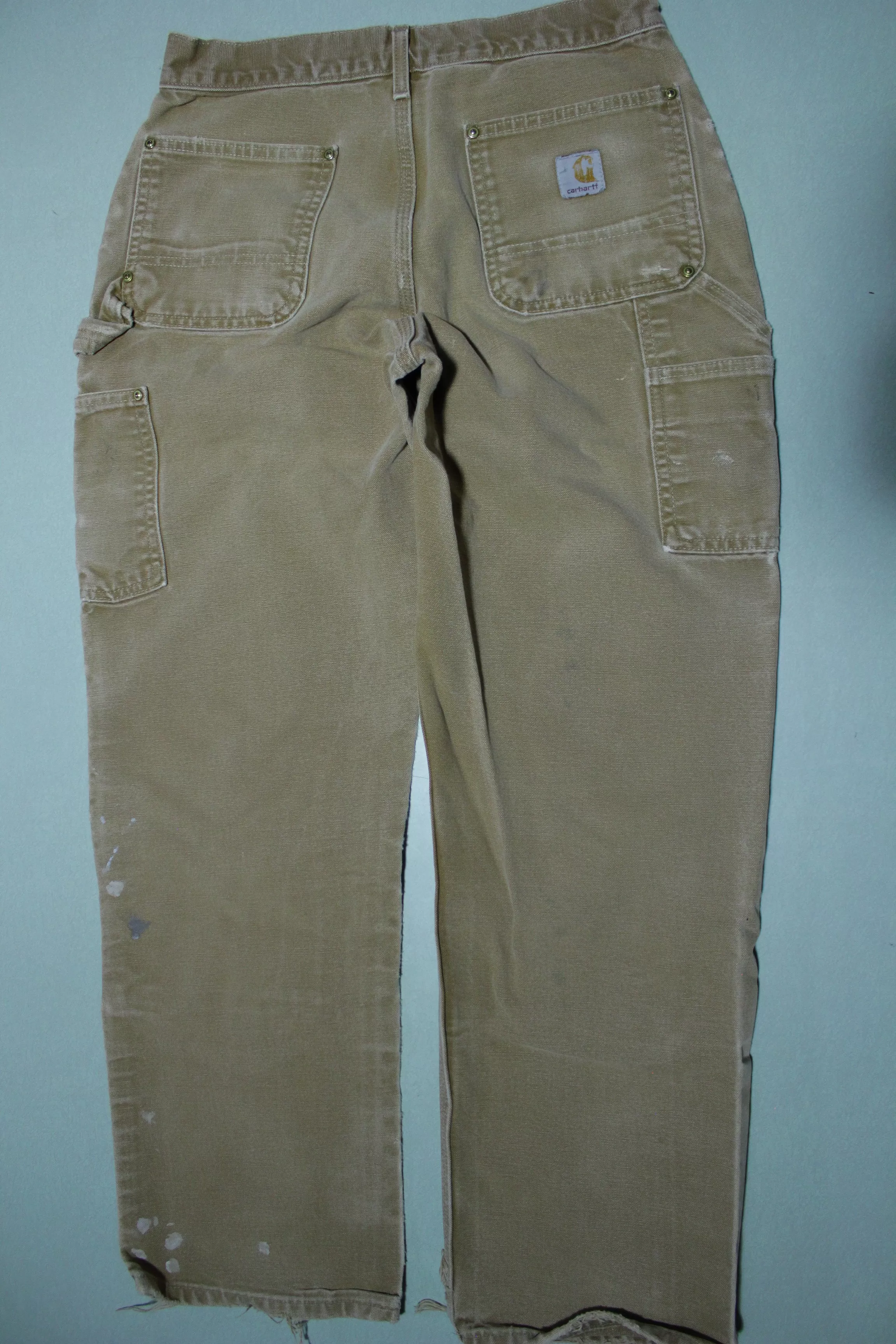 Carhartt Vintage Distressed B01 Double Knee Front Work Construction Utility Pants BRN