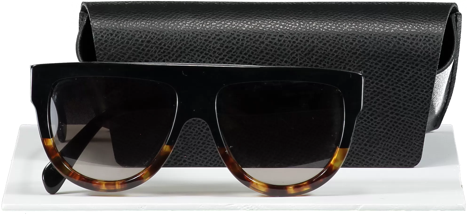 Celine Brown Tortoise D-frame Acetate Sunglasses In Case