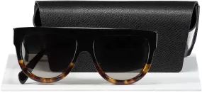 Celine Brown Tortoise D-frame Acetate Sunglasses In Case