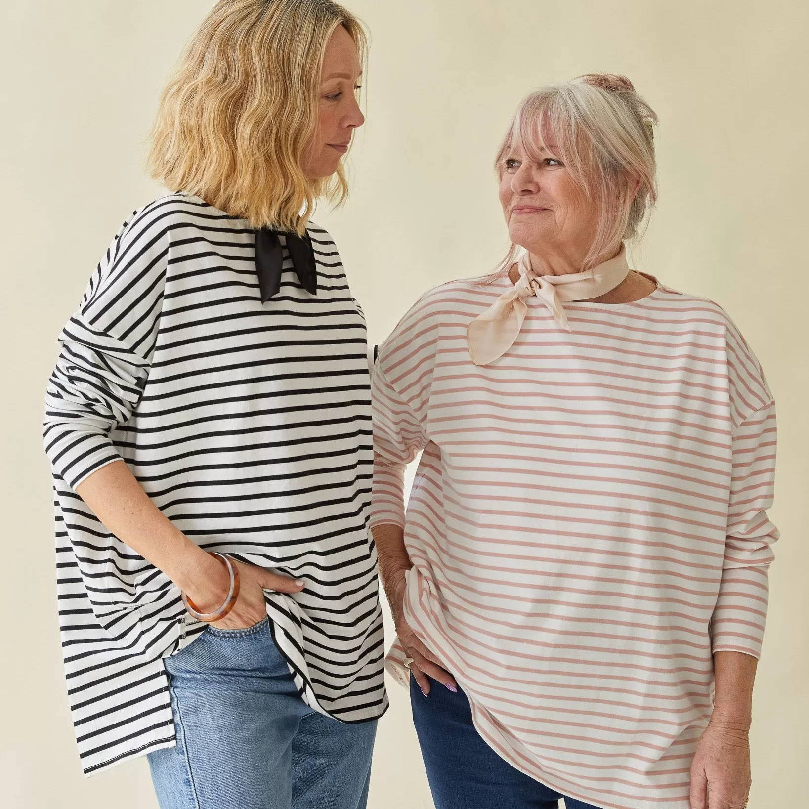 Chalk -  Bryony Dusky Pink Stripe Top