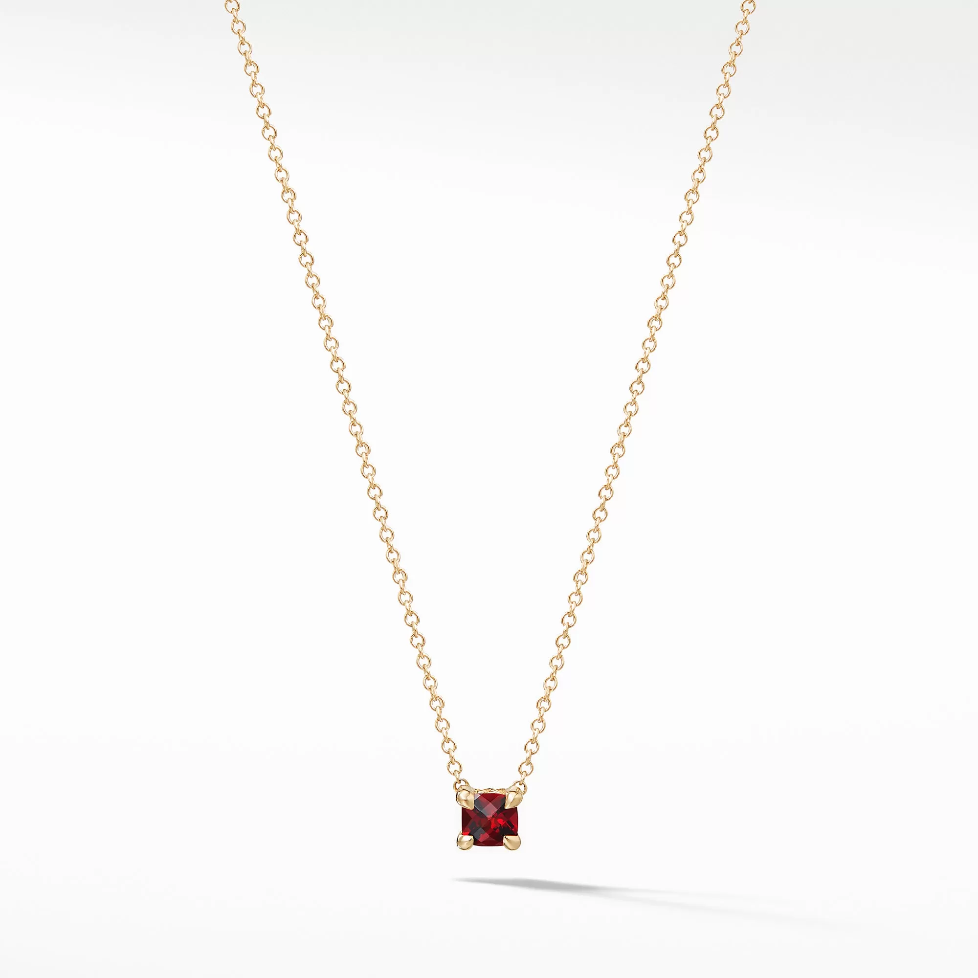 Chatelaine Kids Necklace with Garnet in 18K Gold, 4mm