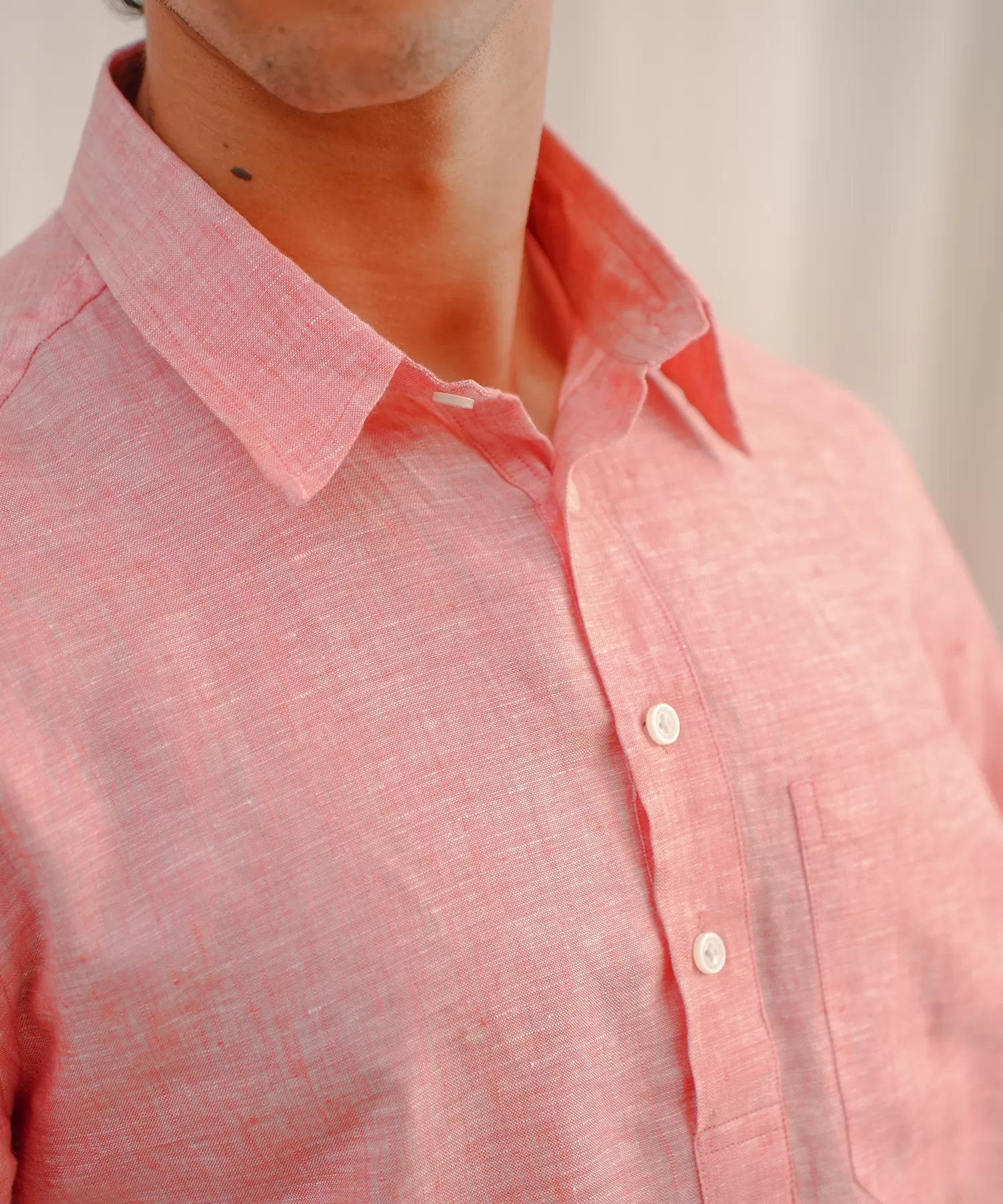 Classic Coral Pink Linen