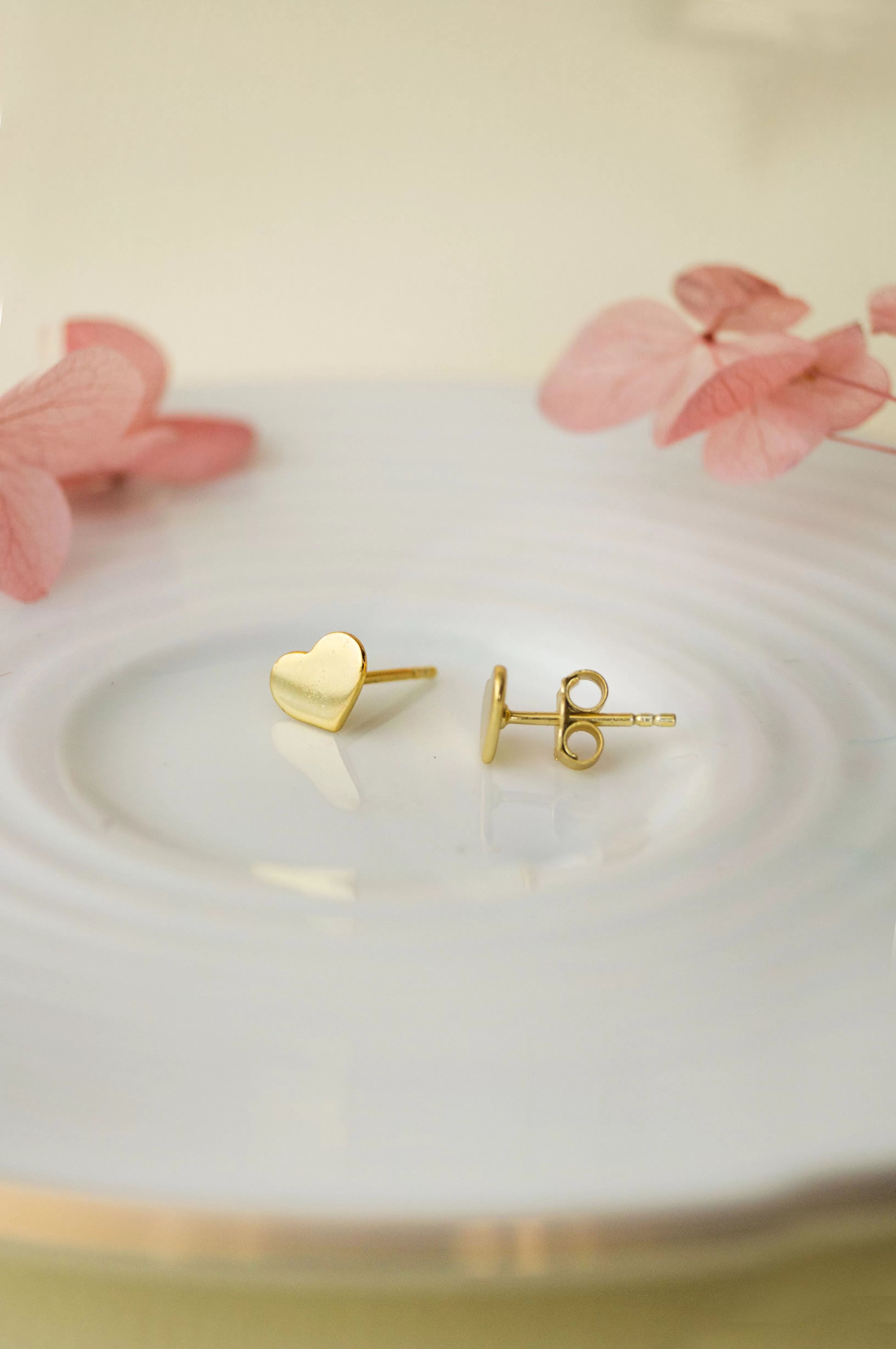 Classic Heart Rose Gold Plated Sterling Silver Stud Earrings Love Hamper 