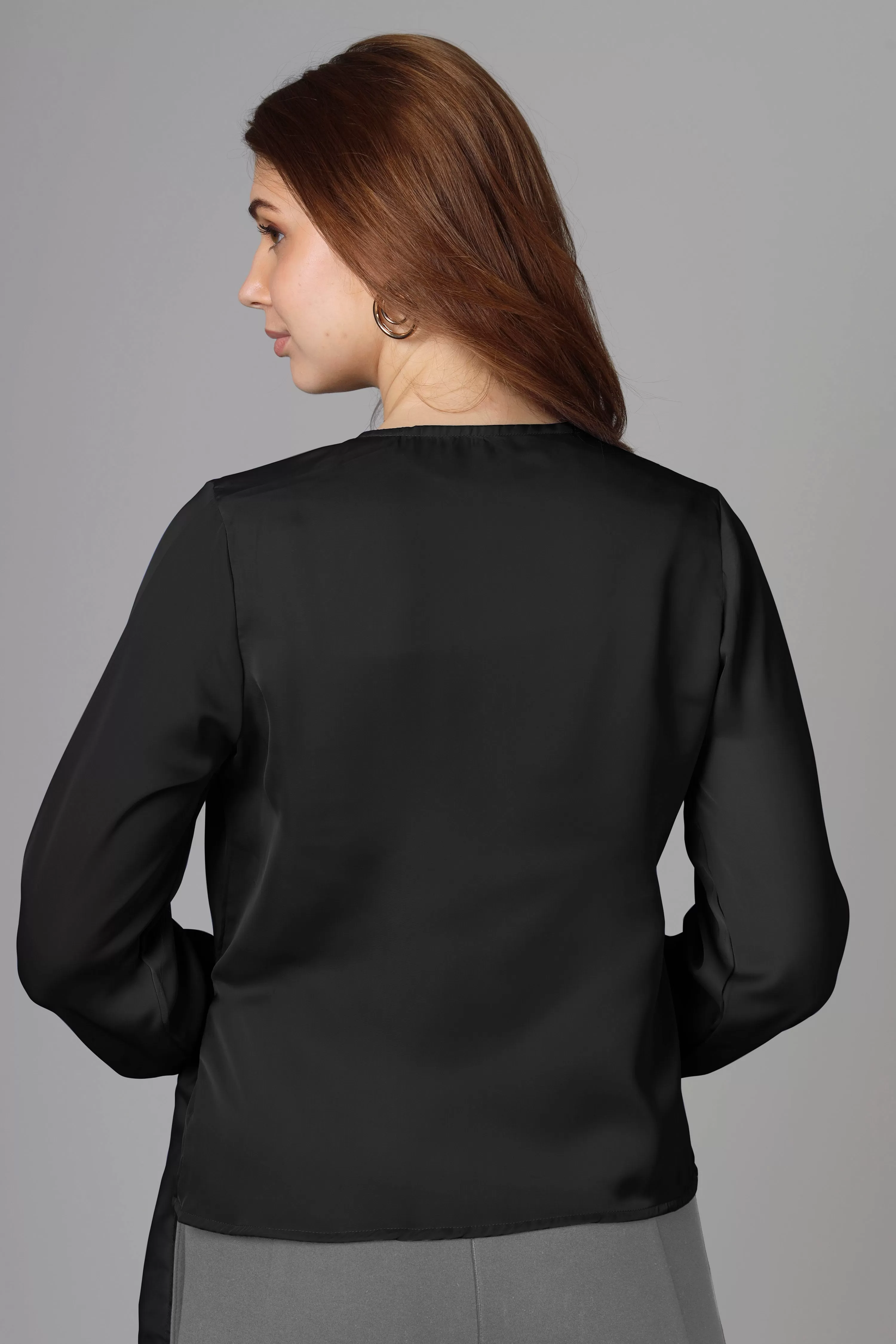 Classic Plain Black Top For Women