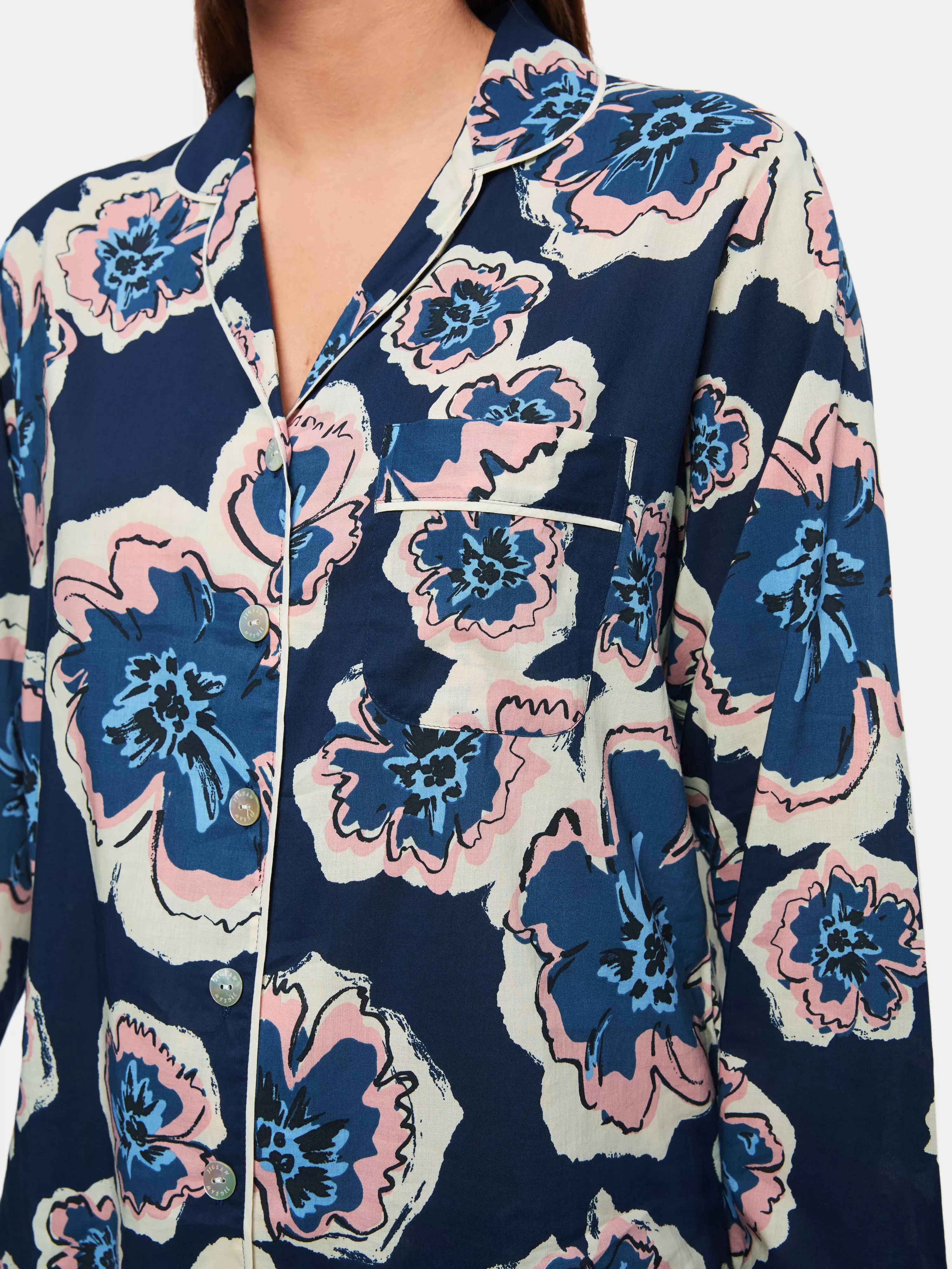 Collage Floral Pyjama | Navy