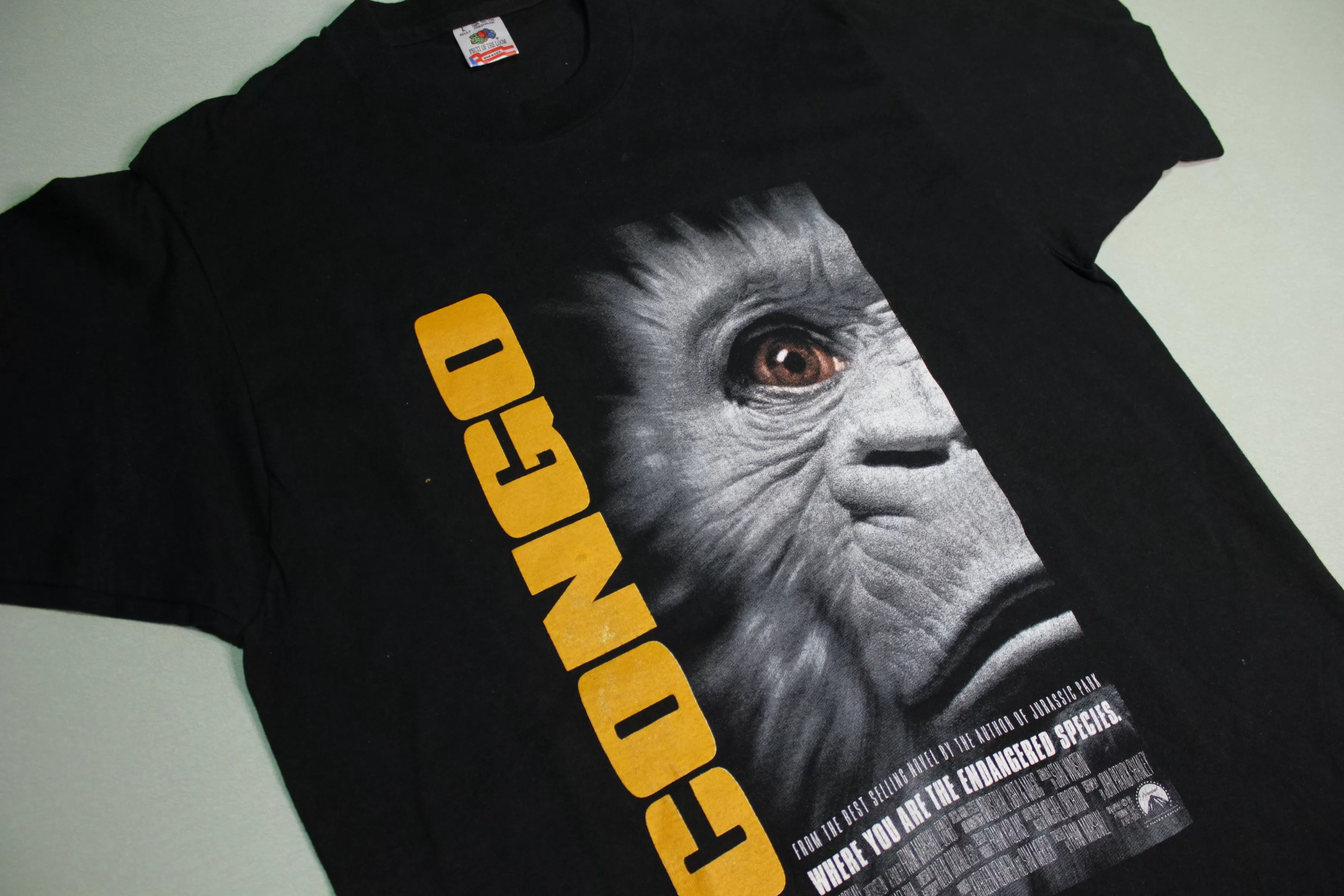 Congo Movie Poster Vintage 1995 Endangered Species Promo Single Stitch FOTL USA T-Shirt