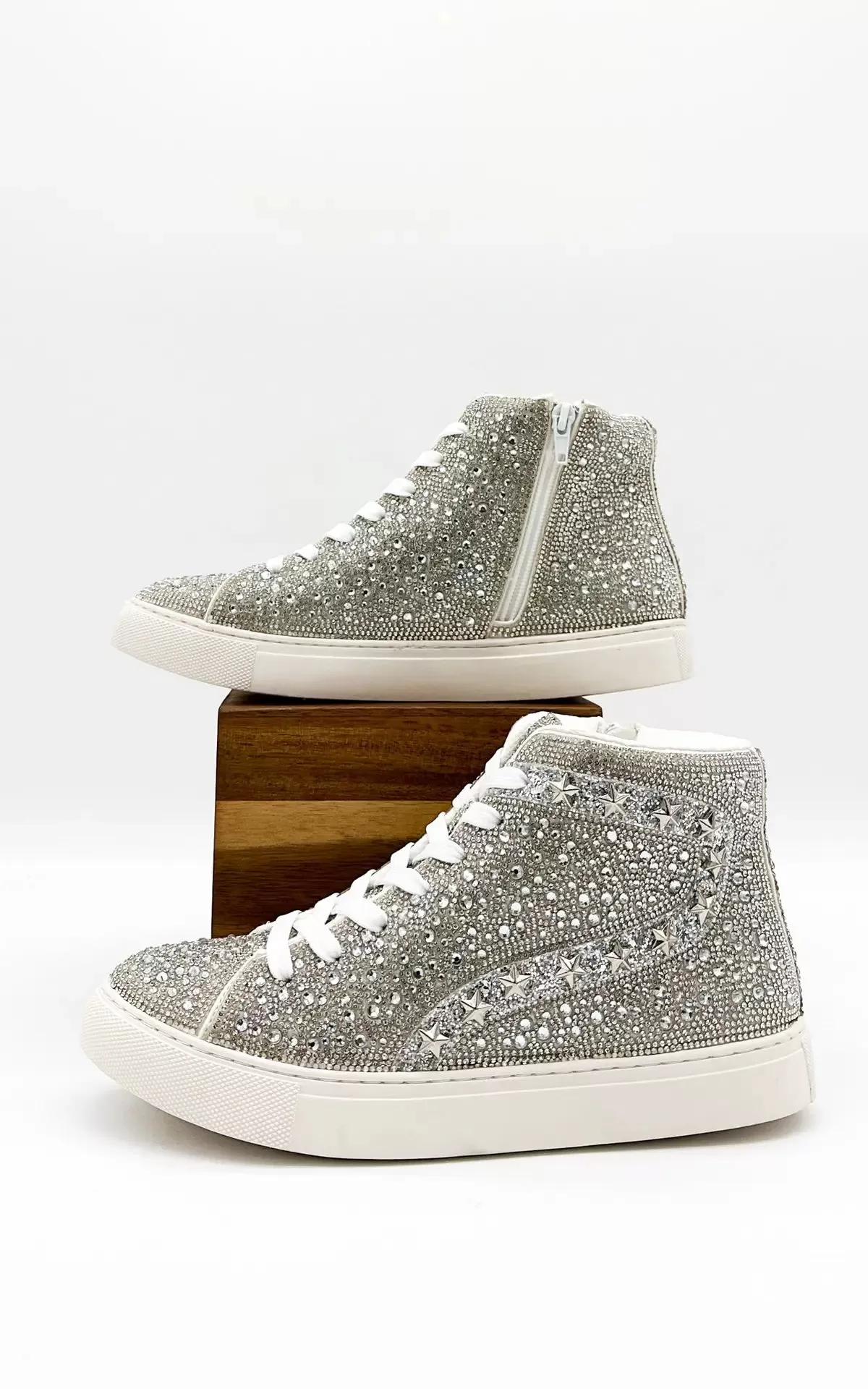 Corkys Flashy Sneaker in Clear Rhinestone