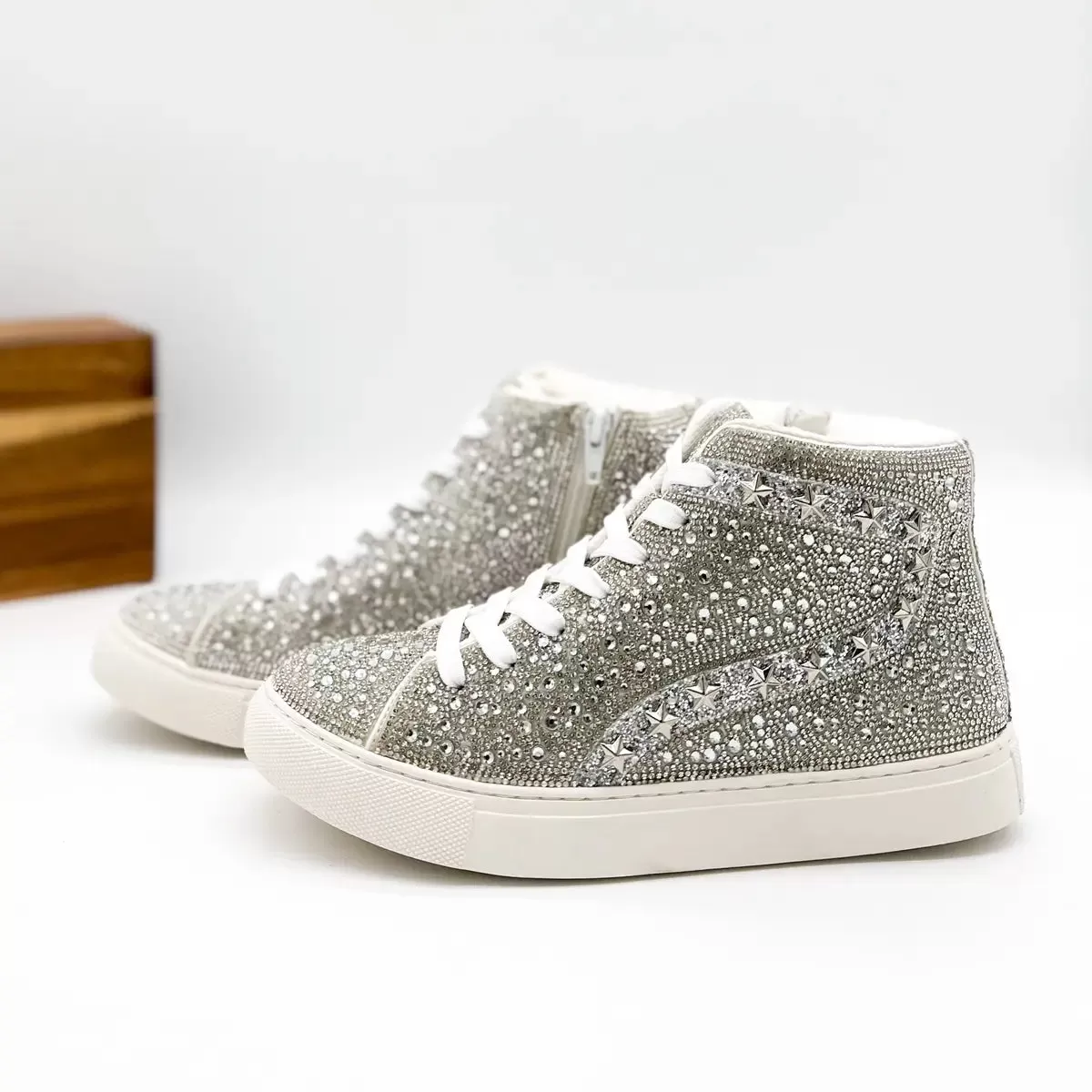 Corkys Flashy Sneaker in Clear Rhinestone