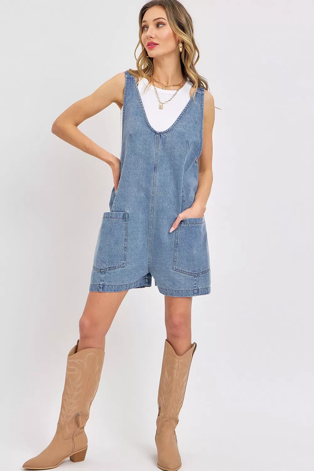 Darcie Overalls in Blue Denim