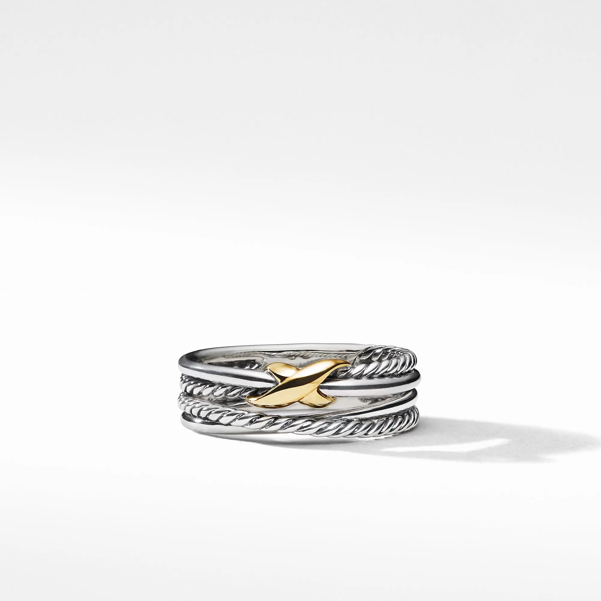 David Yurman Crossover X Ring with Gold 6MM