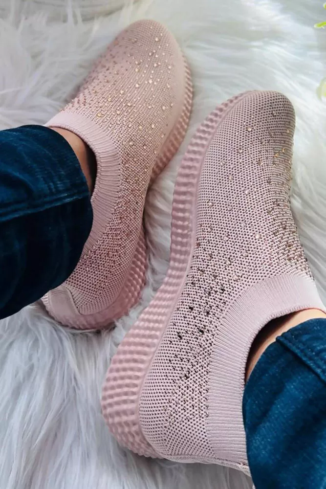 Diamante Stud Sock Trainers