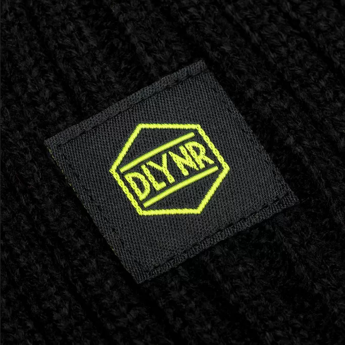 Dolly Noire Logo Label Beanie BE333-HF-02 black-yellow