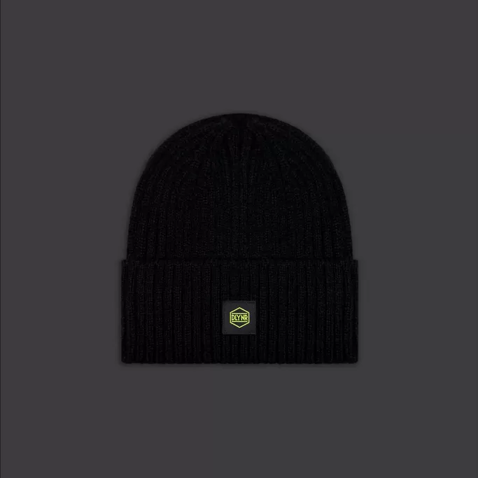 Dolly Noire Logo Label Beanie BE333-HF-02 black-yellow