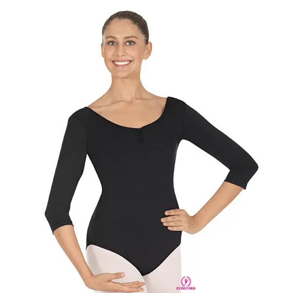 Eurotard Adult Pinch Front and Back 3/4 Sleeve Leotard