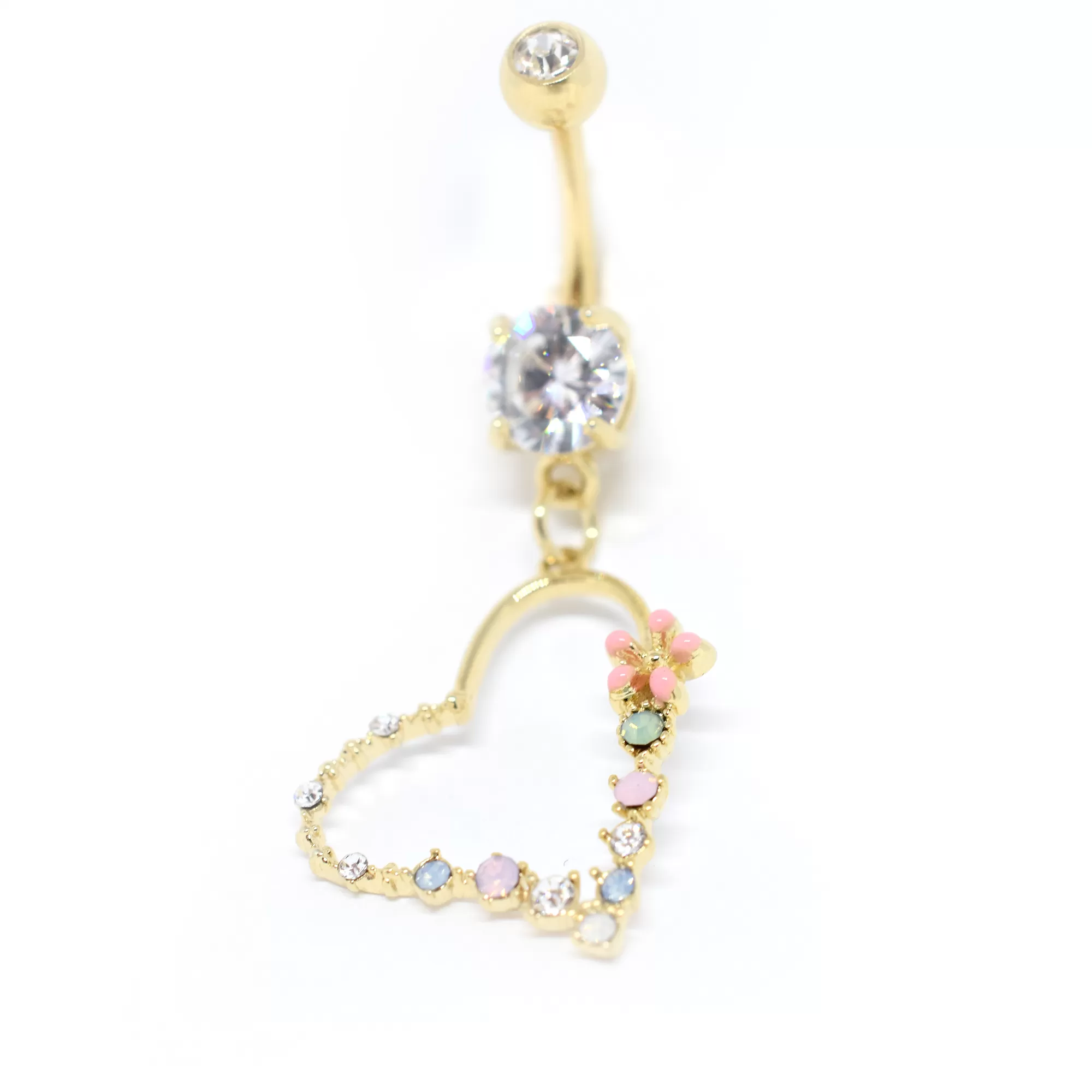 Floral Heart Belly Ring