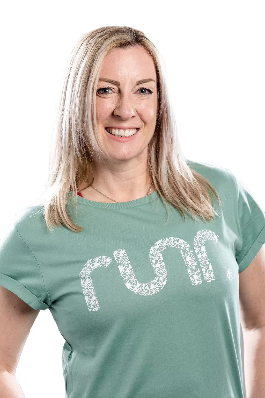 Floral Organic Runr T-shirt - Sage Green