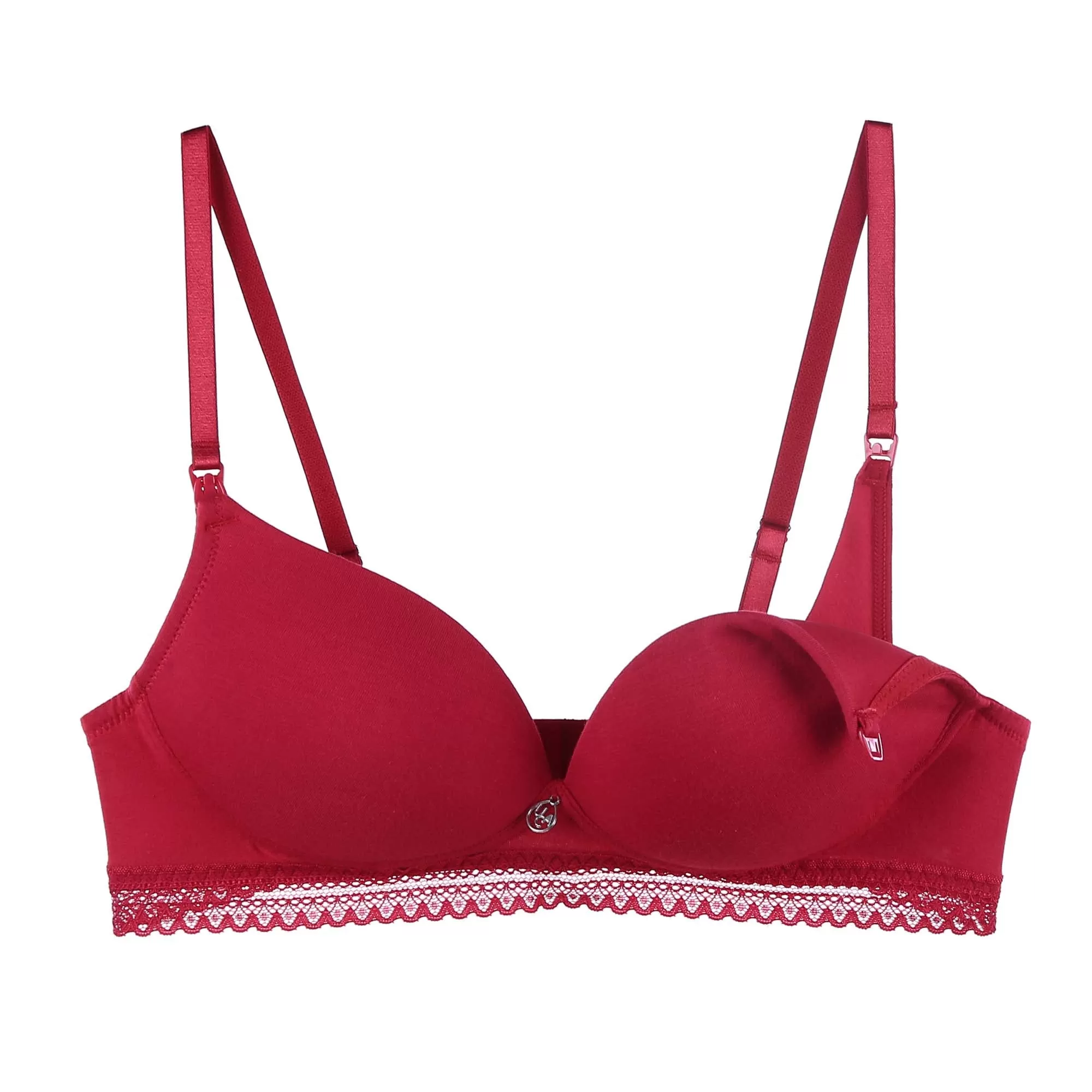 GIANNA Comfort Cotton Red Molded Maternity Nursing Bra