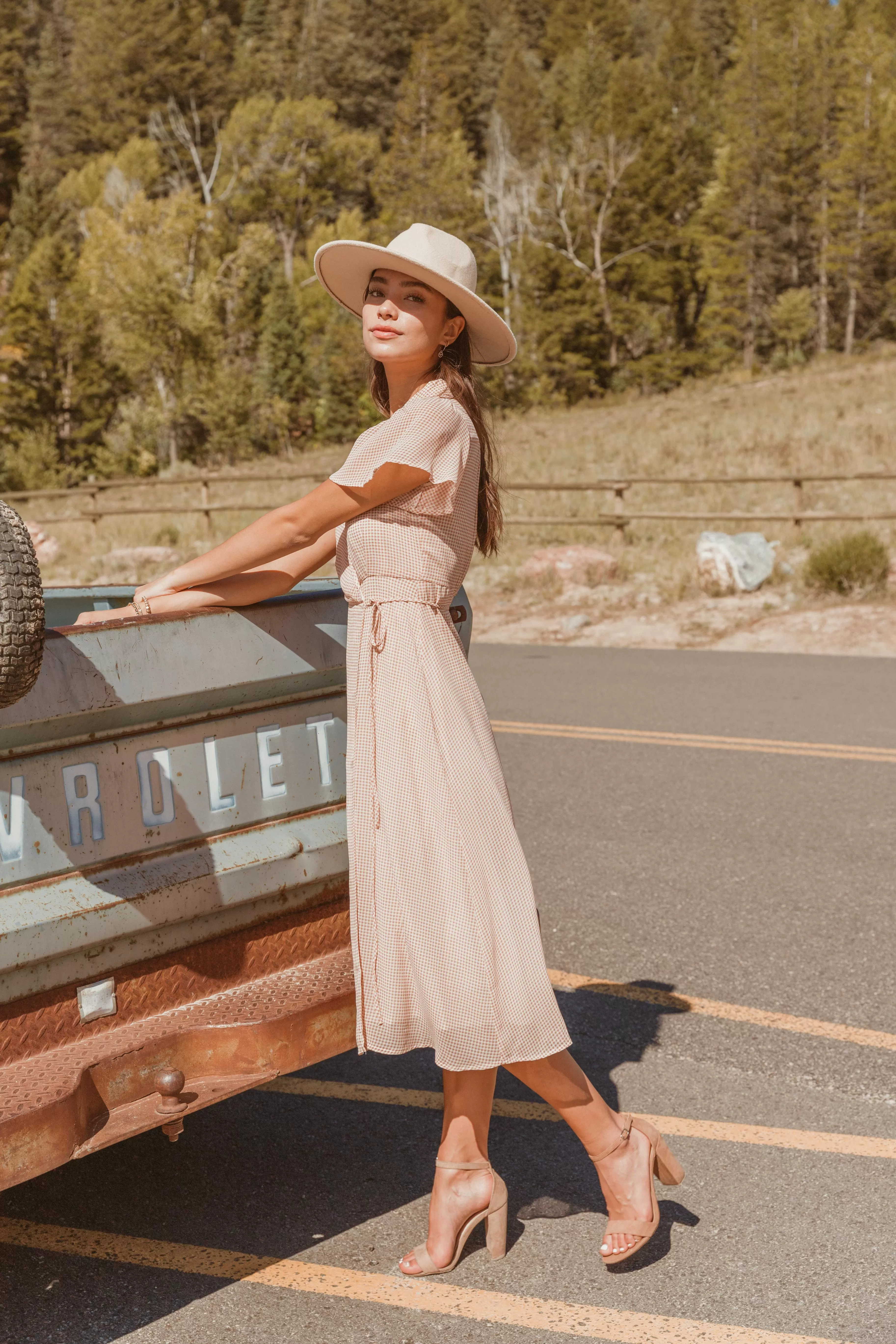 Gingham Midi Dress