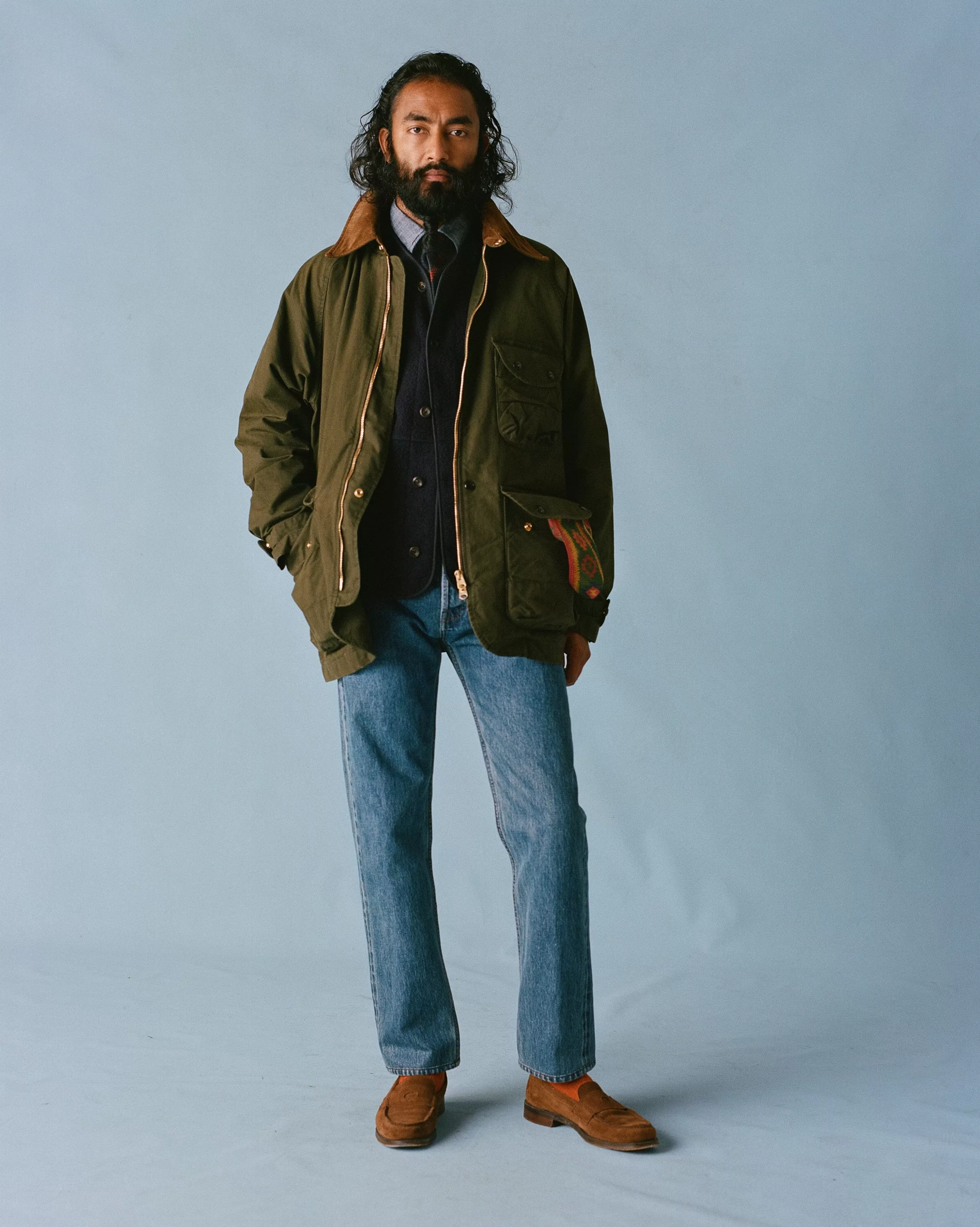 Green Waxed Lightweight Coverall Jacket